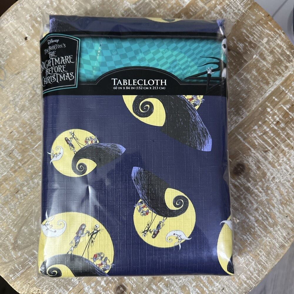 Nightmare Before Christmas Jack Skellington Sally TableCloth 60 x 84 inch Disney